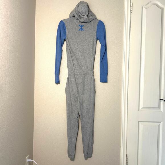 OnePiece gray/blue Norweigan Cotton Jump In Base Layer PJs, Winter, Skiing, XXS - Picture 3 of 7